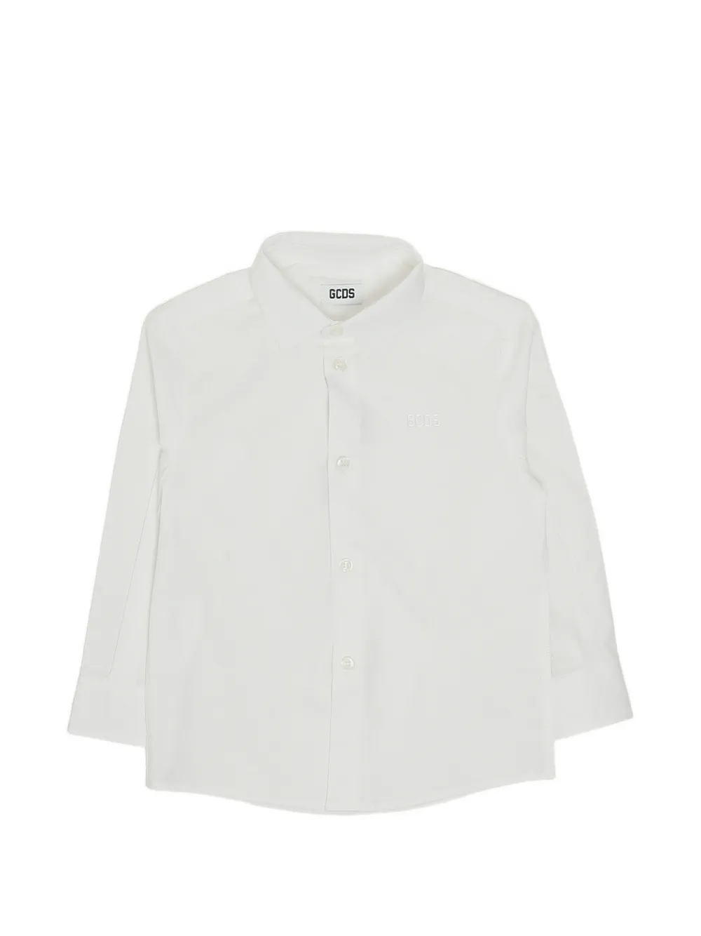 Gcds Kids logo-embroidered shirt - Bianco