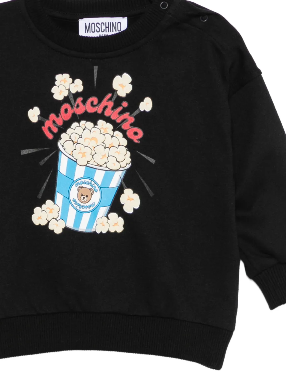 Moschino Kids Sweater met popcornprint en drukknoop Zwart