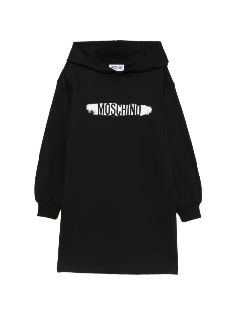 Moschino Kids logo-print hooded dress