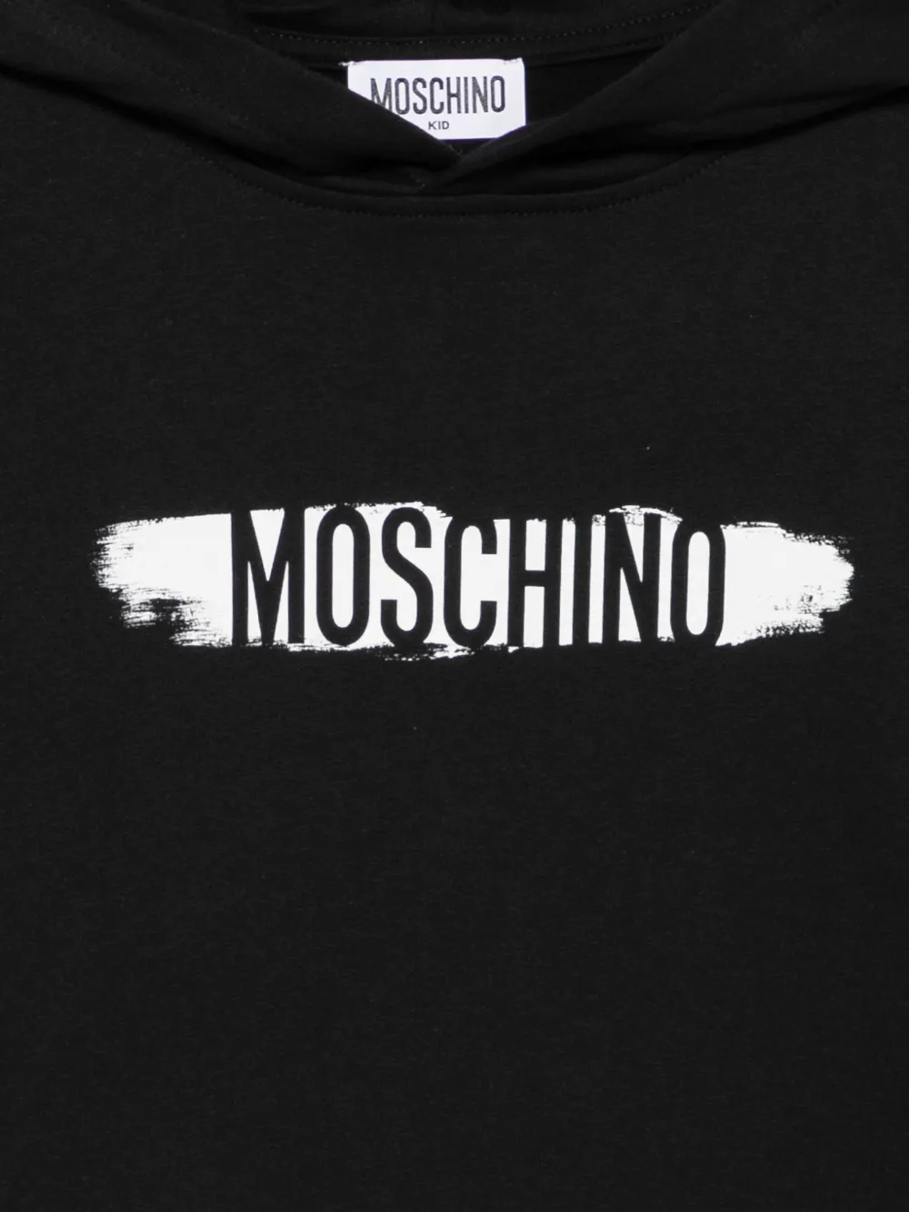 Moschino Kids Jurk met capuchon en logoprint Zwart