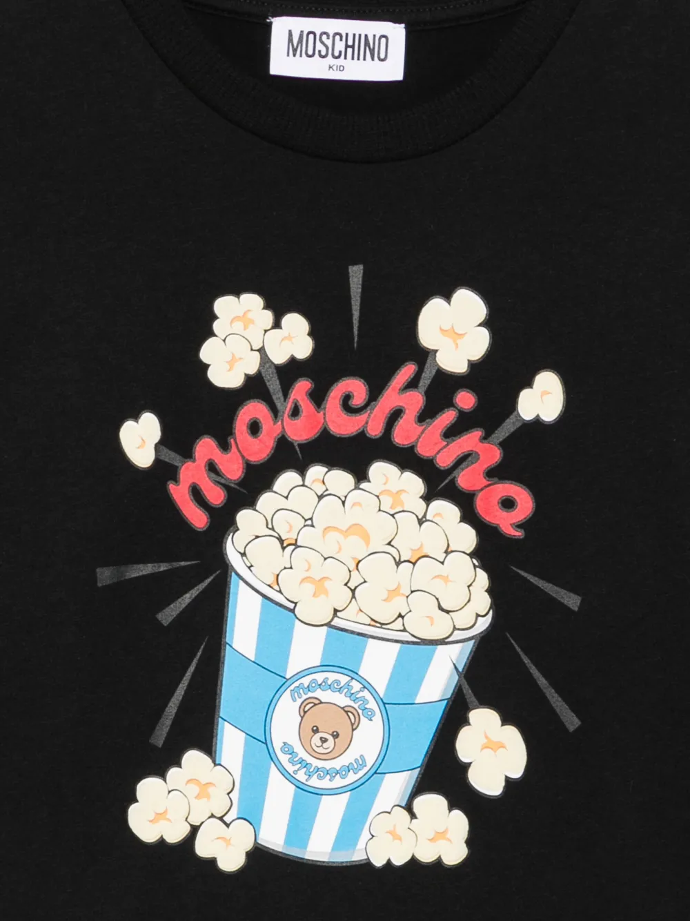 Moschino Kids T-shirt met popcorn-print Zwart