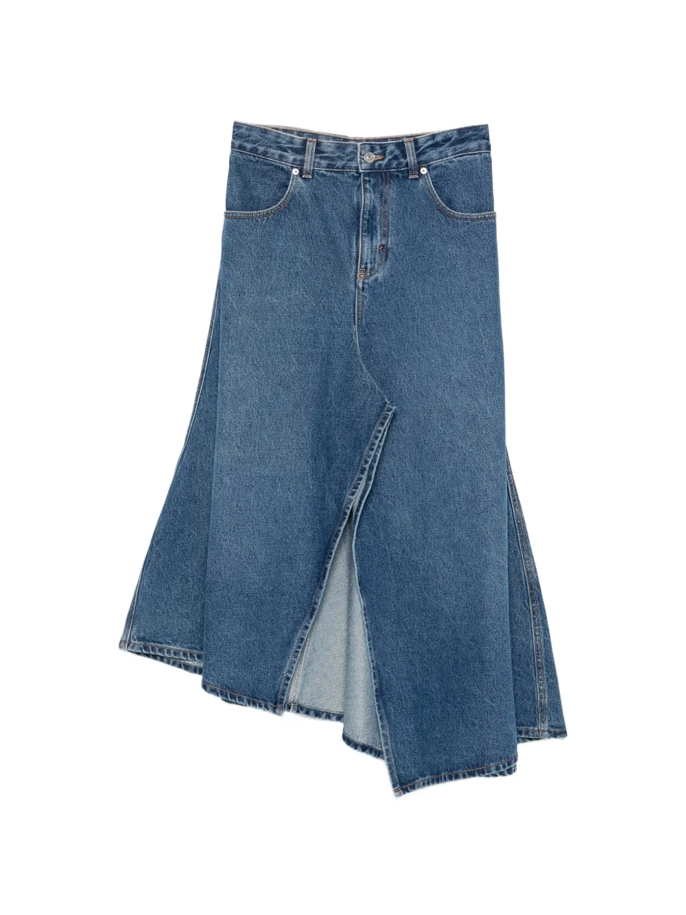 Victoria Beckham asymmetric-hem front-slit skirt - Blue
