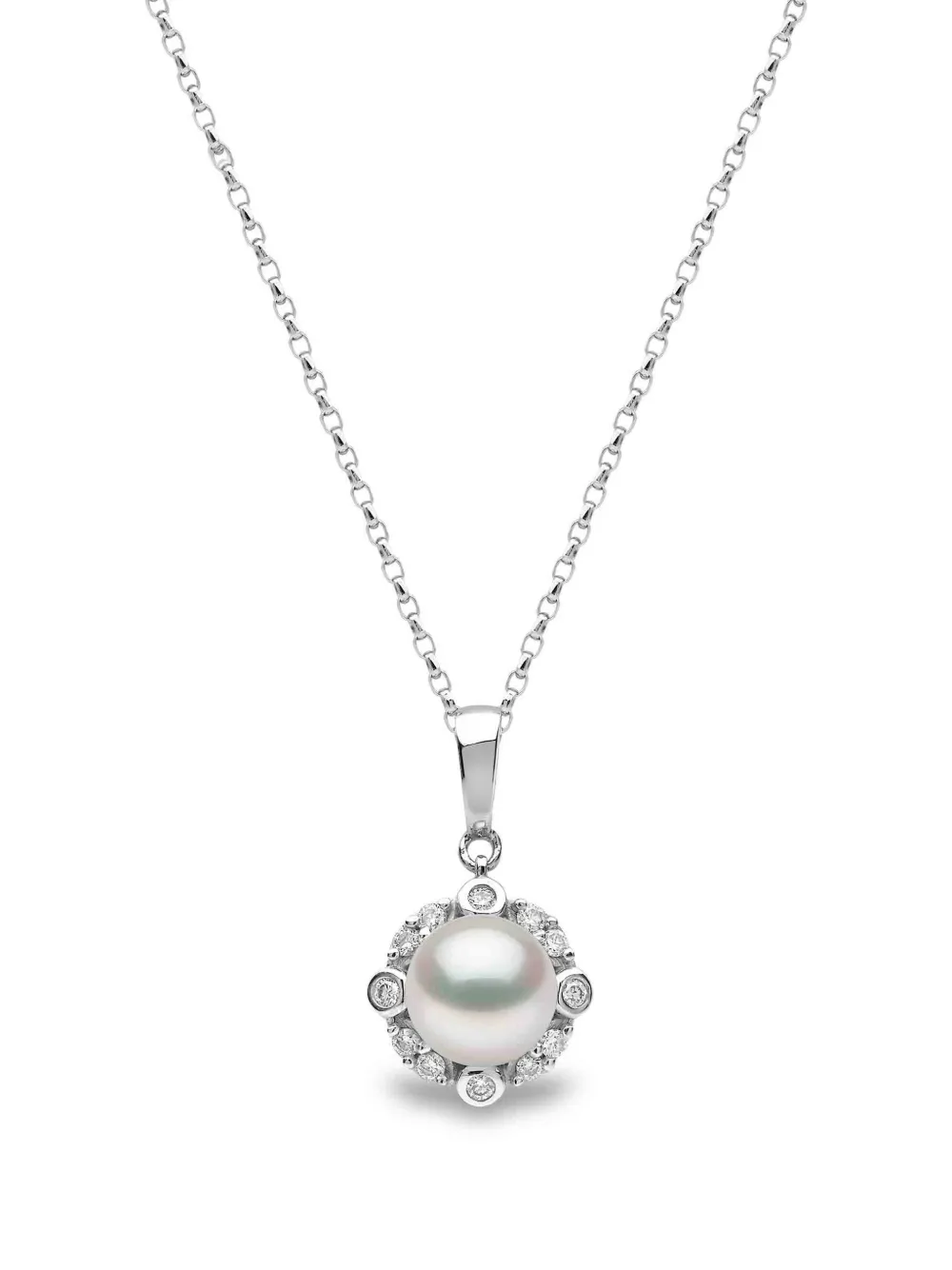 Yoko London freshwater pearl and diamond necklace - Argento