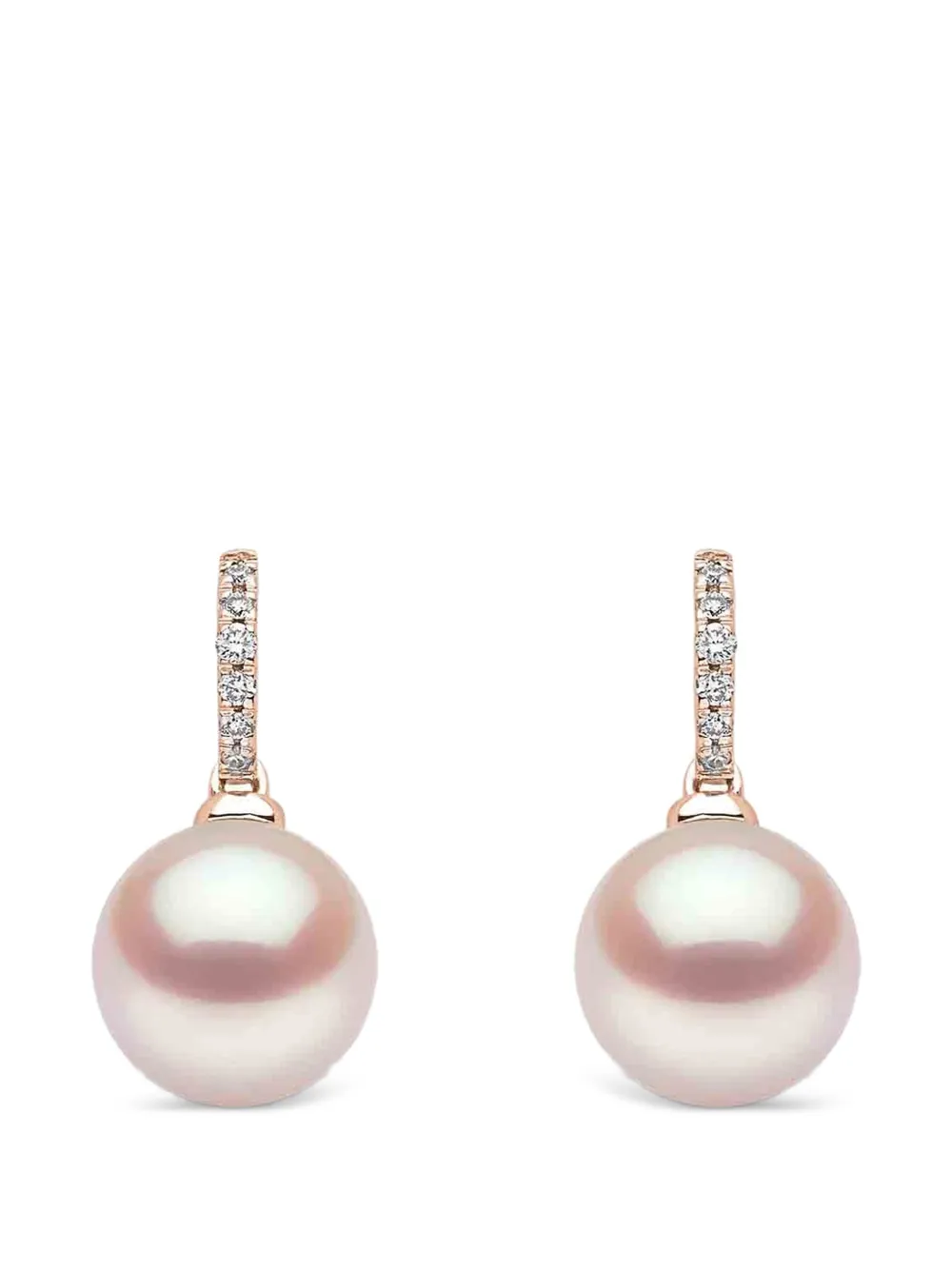Yoko London Freshwater pearl and diamond drop earrings - Rosa