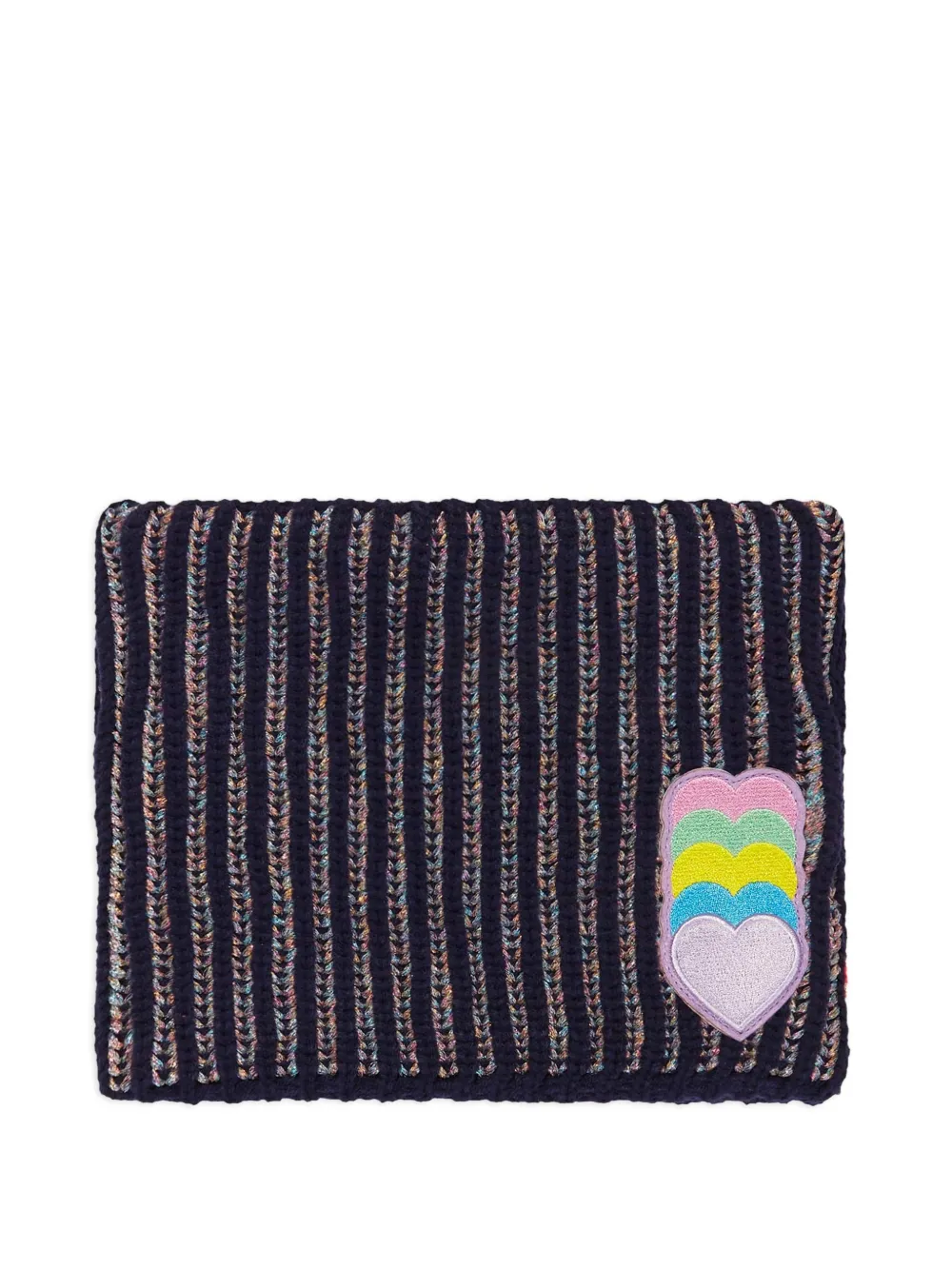 Billieblush ribbed-knit heart-patch snood