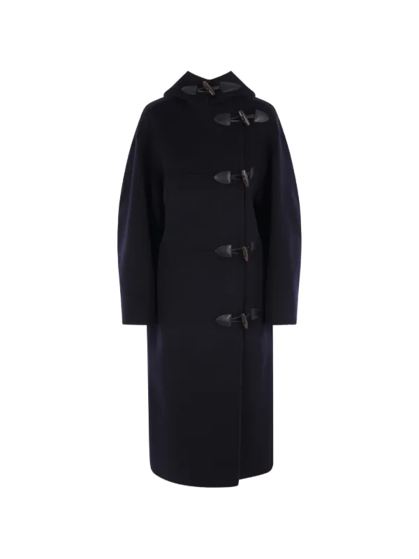 Róhe Toggle-fastening Hooded Coat in Blue