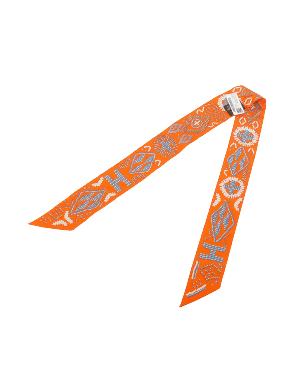 Hermès Pre-Owned 2000-2026 Kelly En Perles Silk Twilly Scarf scarves - Arancione