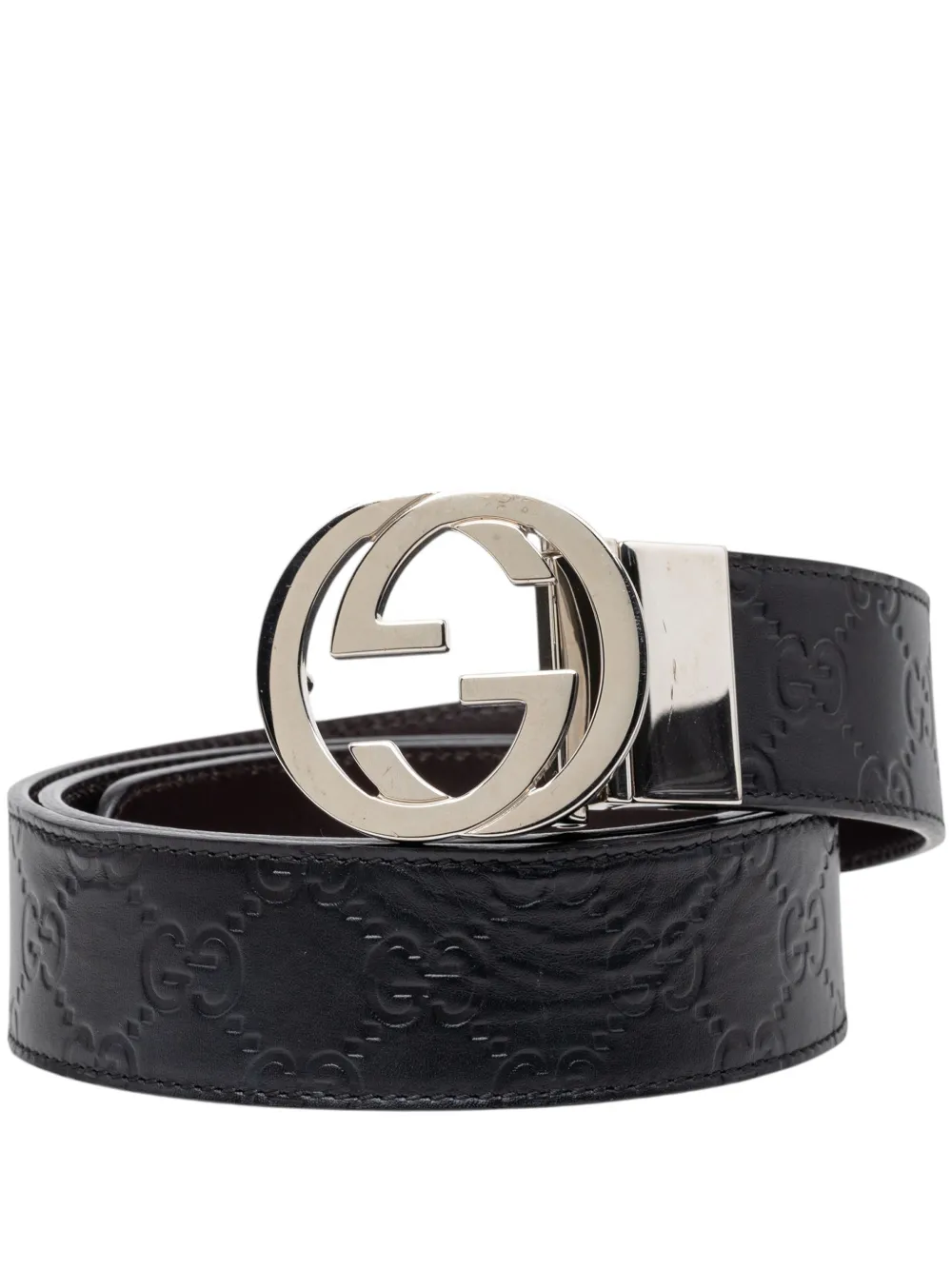 Gucci Pre-Owned 2000-2015 Guccissima Interlocking G Buckle Reversible belt - Nero