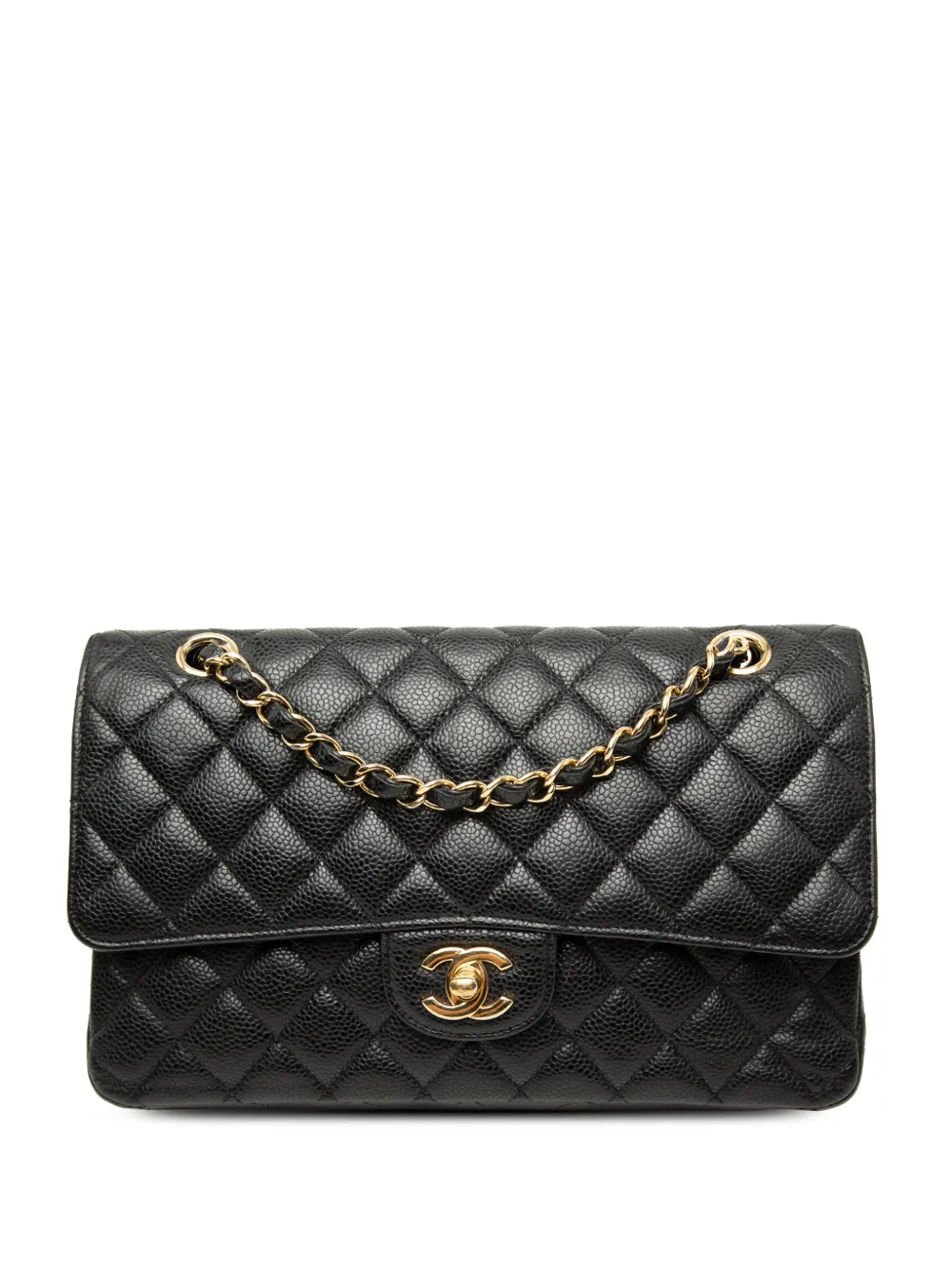 CHANEL Pre-Owned 2014-2015 Medium Classic Caviar Double Flap shoulder bag - Nero