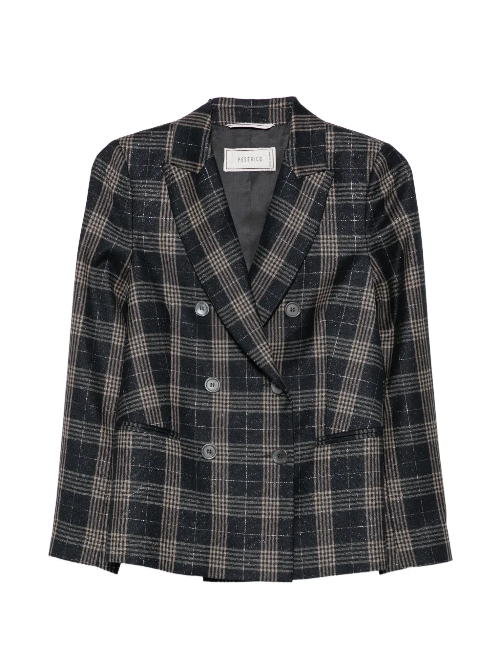 Peserico check-pattern double-breasted blazer - Blau
