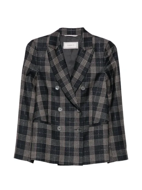 Peserico check-pattern double-breasted blazer
