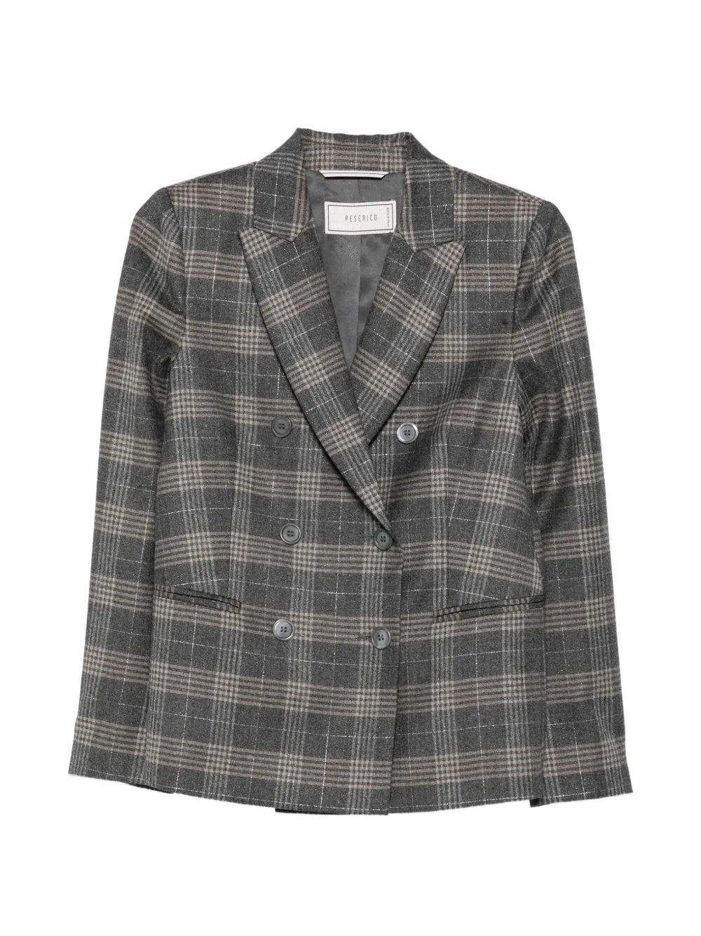 Peserico double-breasted check-pattern blazer - Grau