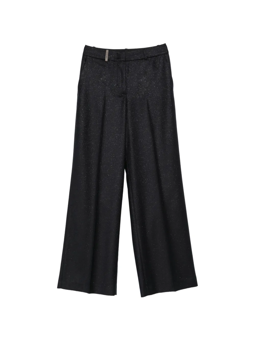Peserico Shimmering Wide-leg Trousers In Black