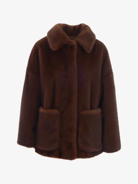 Herno faux-fur patch-pocket coat