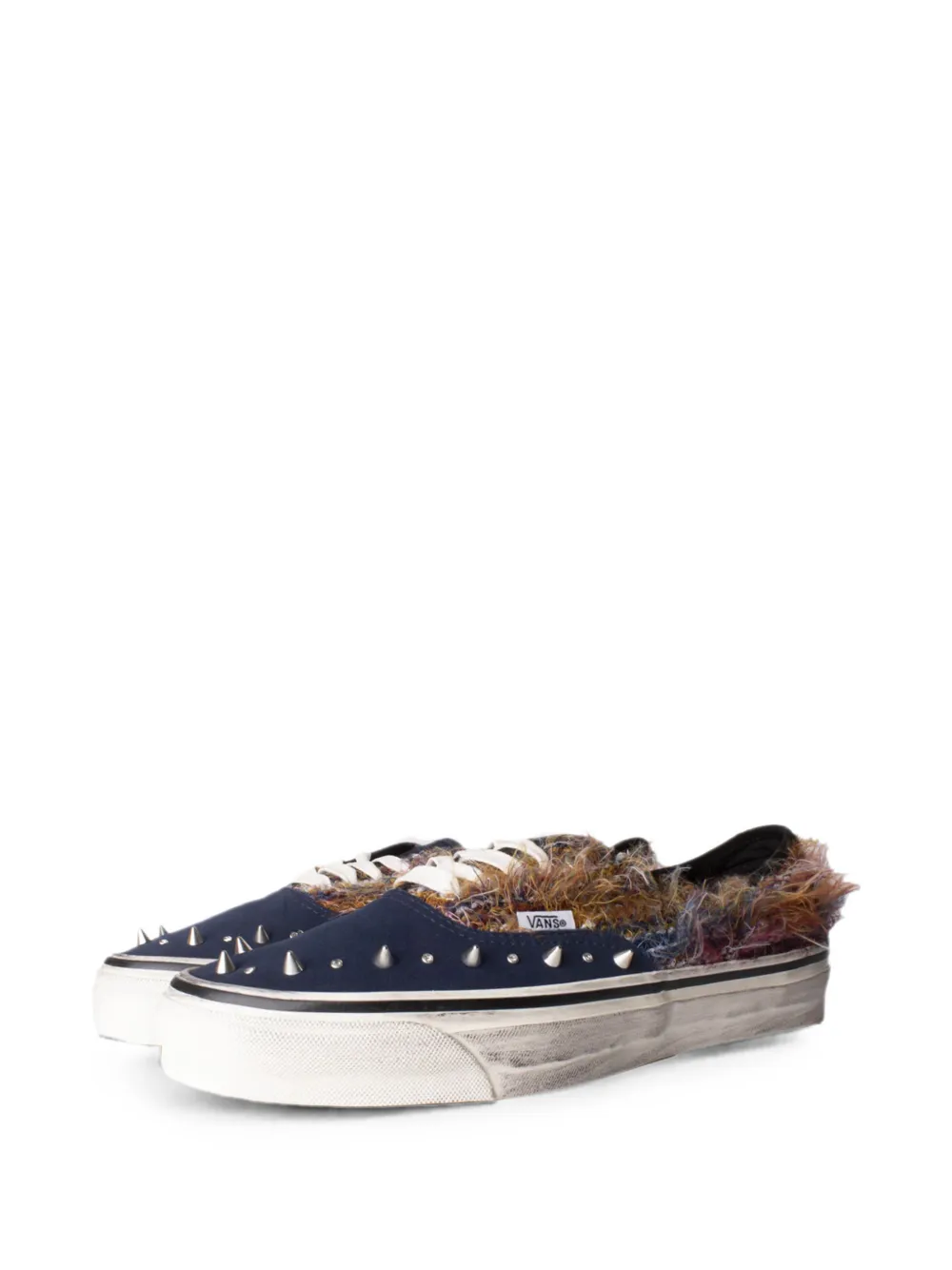 Vans Authentic spike-embellished frayed sneakers Blauw