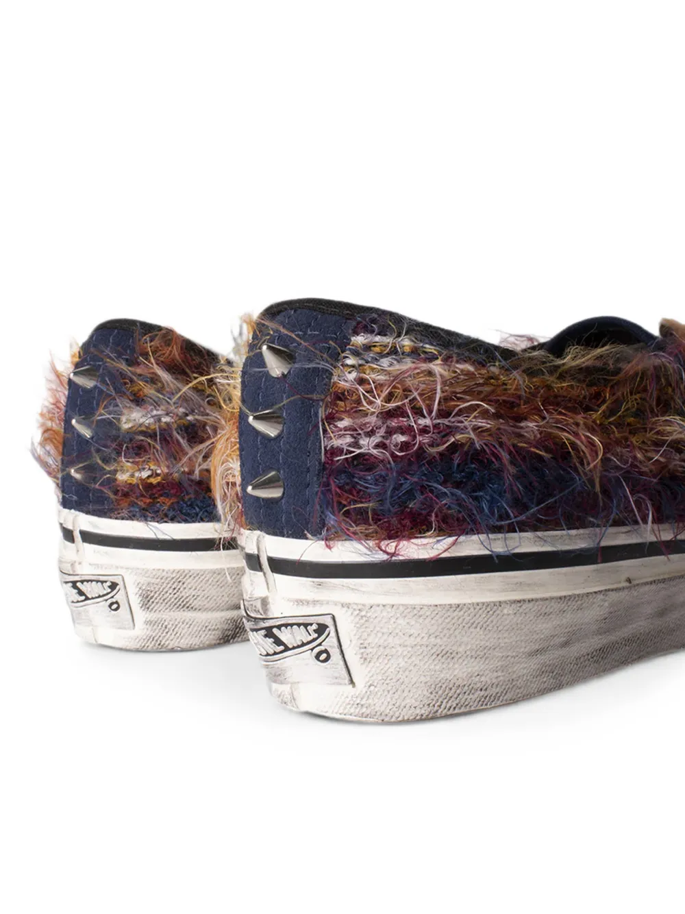 Vans Authentic spike-embellished frayed sneakers Blauw
