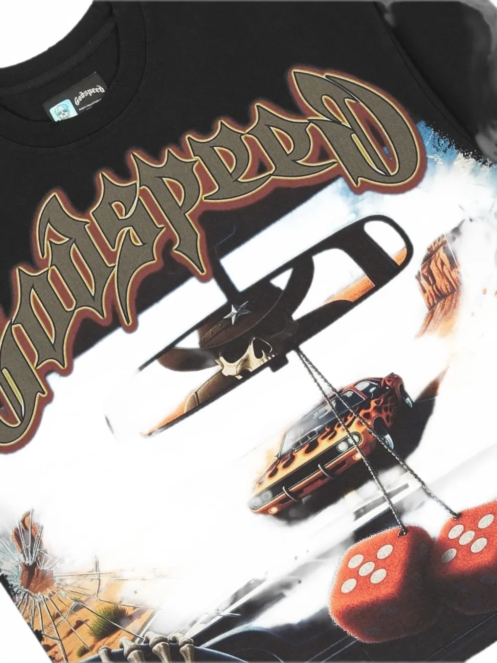 GODSPEED On The Run II T-shirt met grafische print Zwart