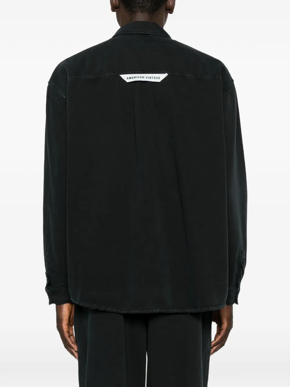 American Vintage Shirtjack met borstzak en knopen Zwart
