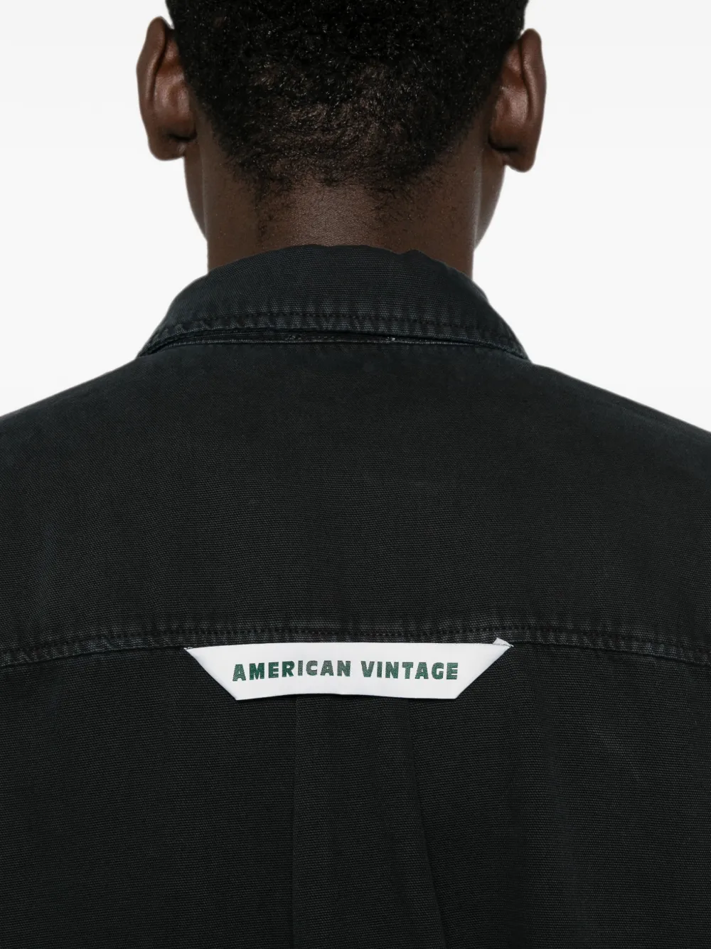American Vintage Shirtjack met borstzak en knopen Zwart