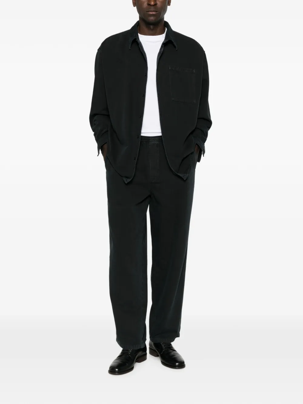 American Vintage Shirtjack met borstzak en knopen Zwart