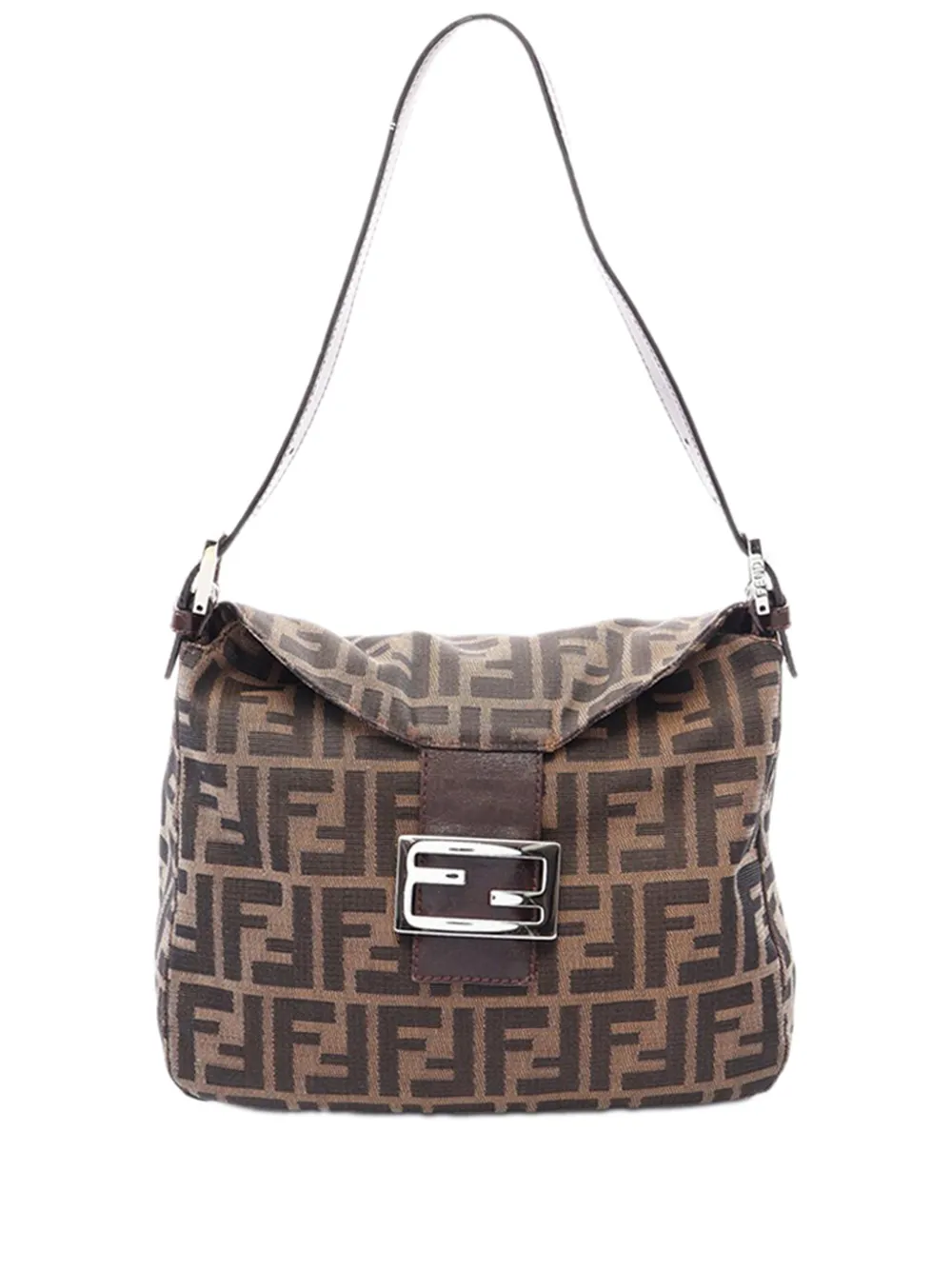 Fendi Pre-Owned 2000-2010 Zucca Canvas Double Flap Mamma shoulder bag - Marrone