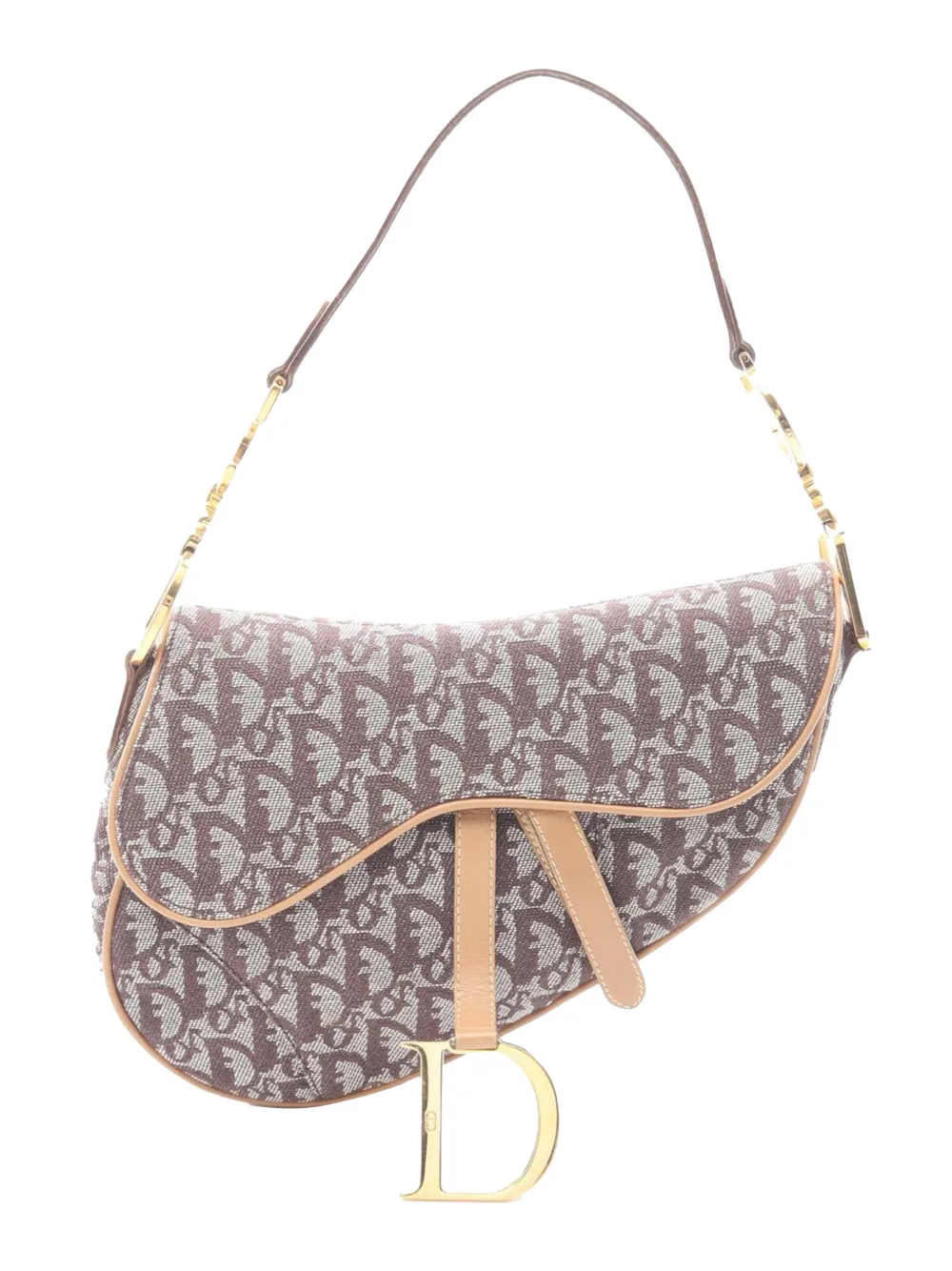 Christian Dior Pre-Owned 2010-2026 Diorissimo Canvas Saddle Bag shoulder bag - Marrone