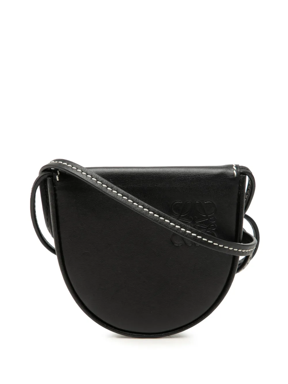 Loewe Pre-Owned 2019 Mini Soft Calfskin Anagram Heel Pouch crossbody bag - Nero