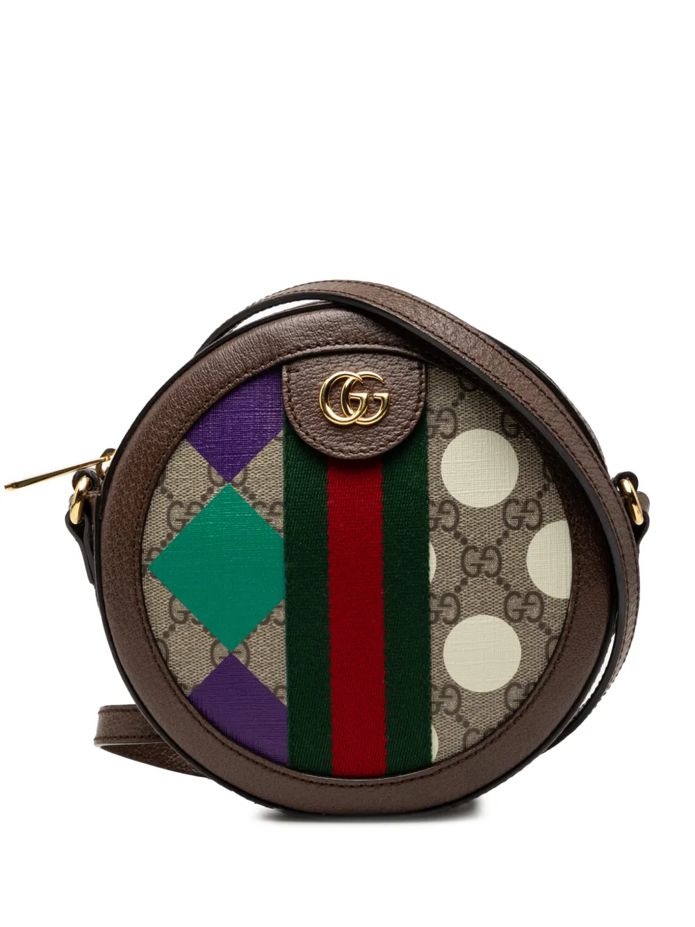 Gucci Pre-Owned 2016-2026 GG Supreme Web Ophidia Graphic Print Round crossbody bag - Toni neutri