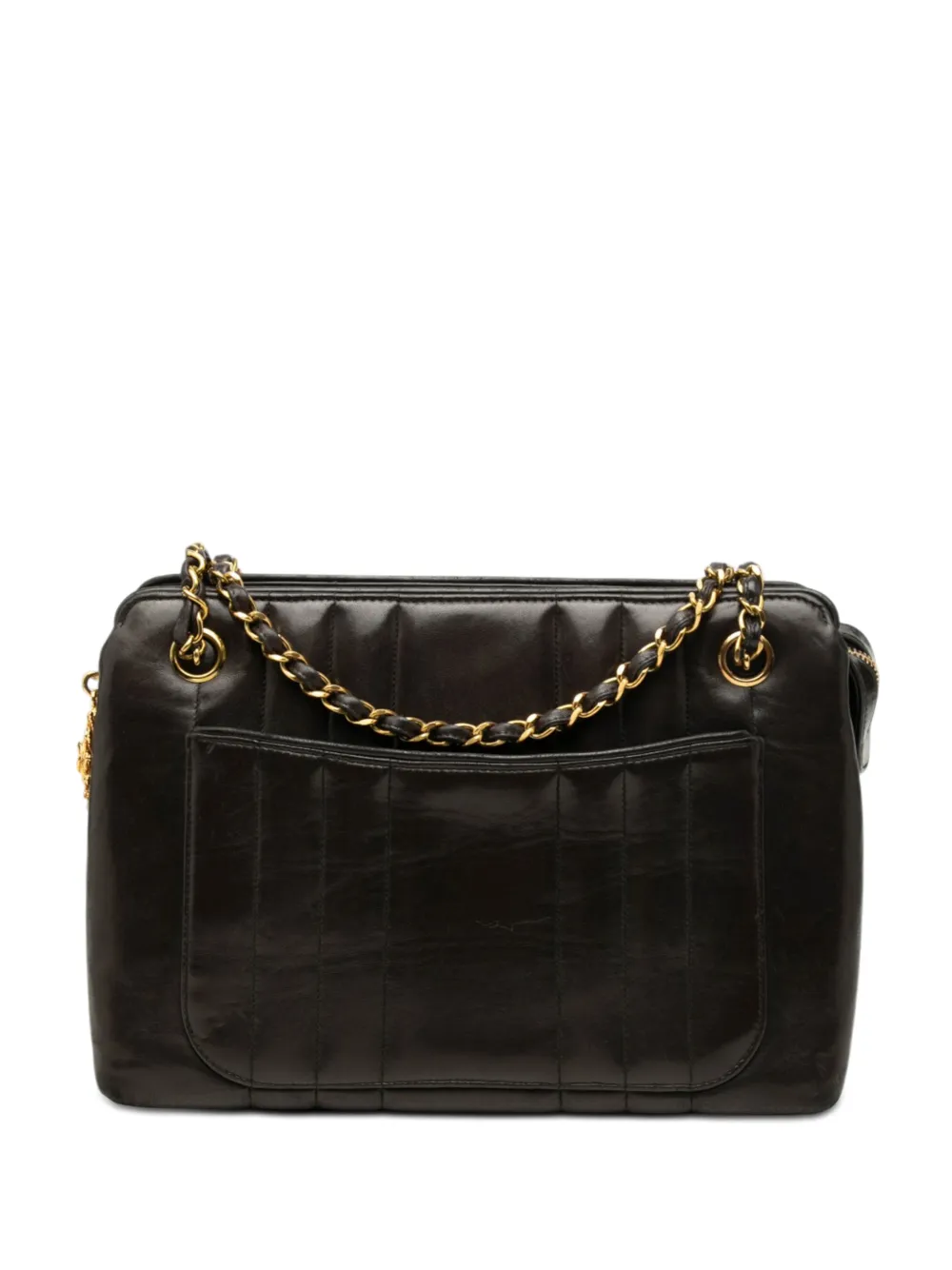 CHANEL Pre-Owned 1994-1996 CC Vertical Quilt Lambskin Medallion shoulder bag - Nero