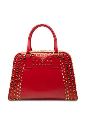 Prada パーティーバッグ Prada Pre-Owned 2010-2026 Saffiano Vernice Pyramid Studded Frame