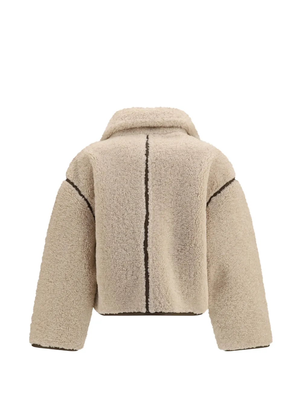 PINKO Jack van imitatielamswol met afwerking van imitatieleer Beige