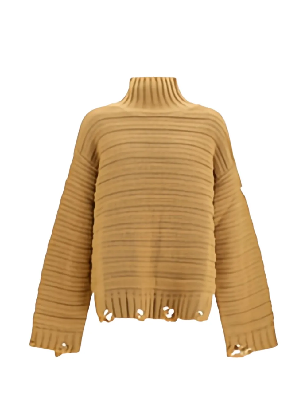 MM6 Maison Margiela distressed ribbed-knit sweater - Giallo