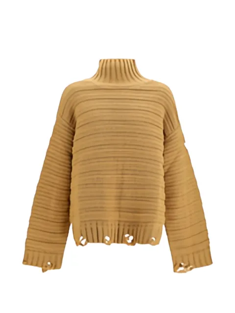 MM6 Maison Margiela distressed ribbed-knit sweater