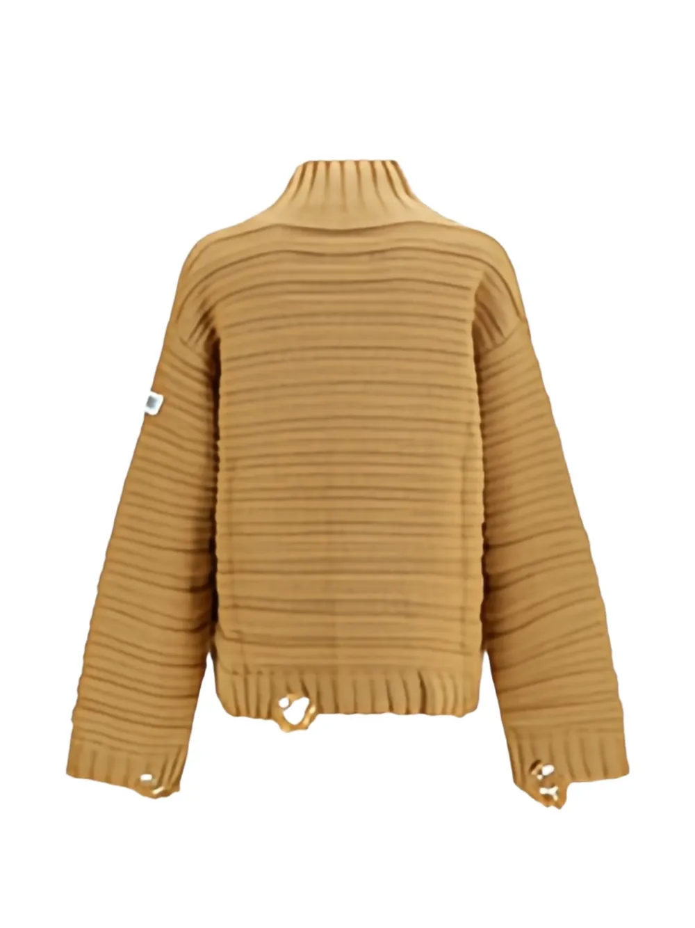 MM6 Maison Margiela 長袖 ニット イエロー・Sサイズ MM6 Maison Margiela Distressed ribbed-knit Sweater | Yellow | FARFETCH