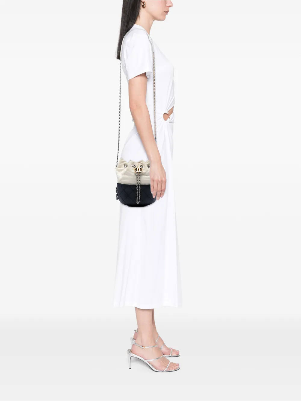 CHANEL Pre-Owned 2018-2019 Small Bicolor Quilted Calfskin