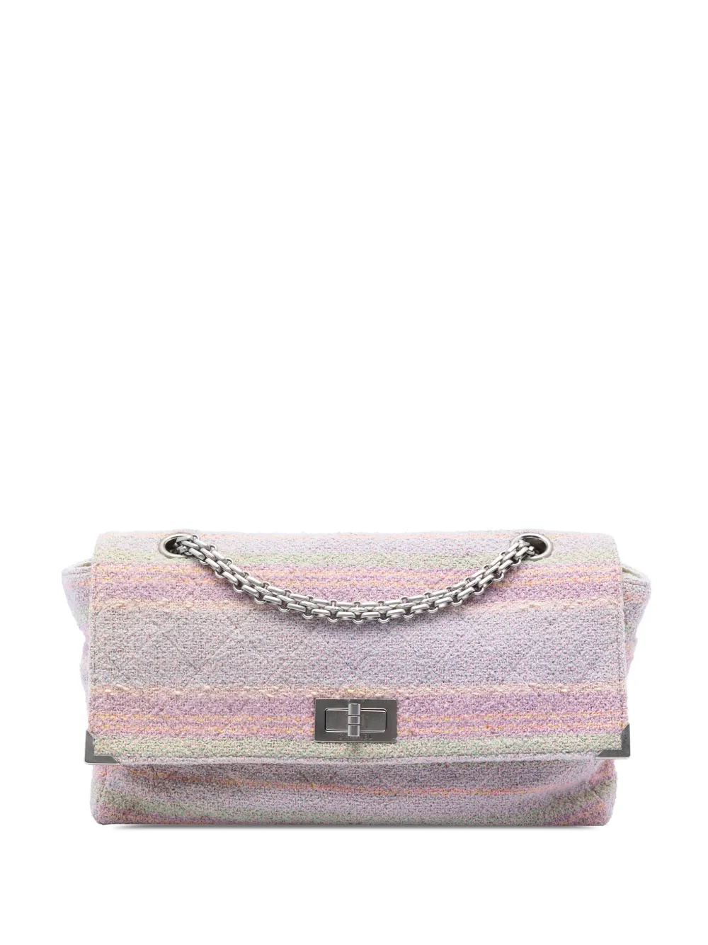CHANEL Pre-Owned 1997-1999 Quilted Tweed Reissue 2.55 Single Flap 225 crossbody bag - Rosa