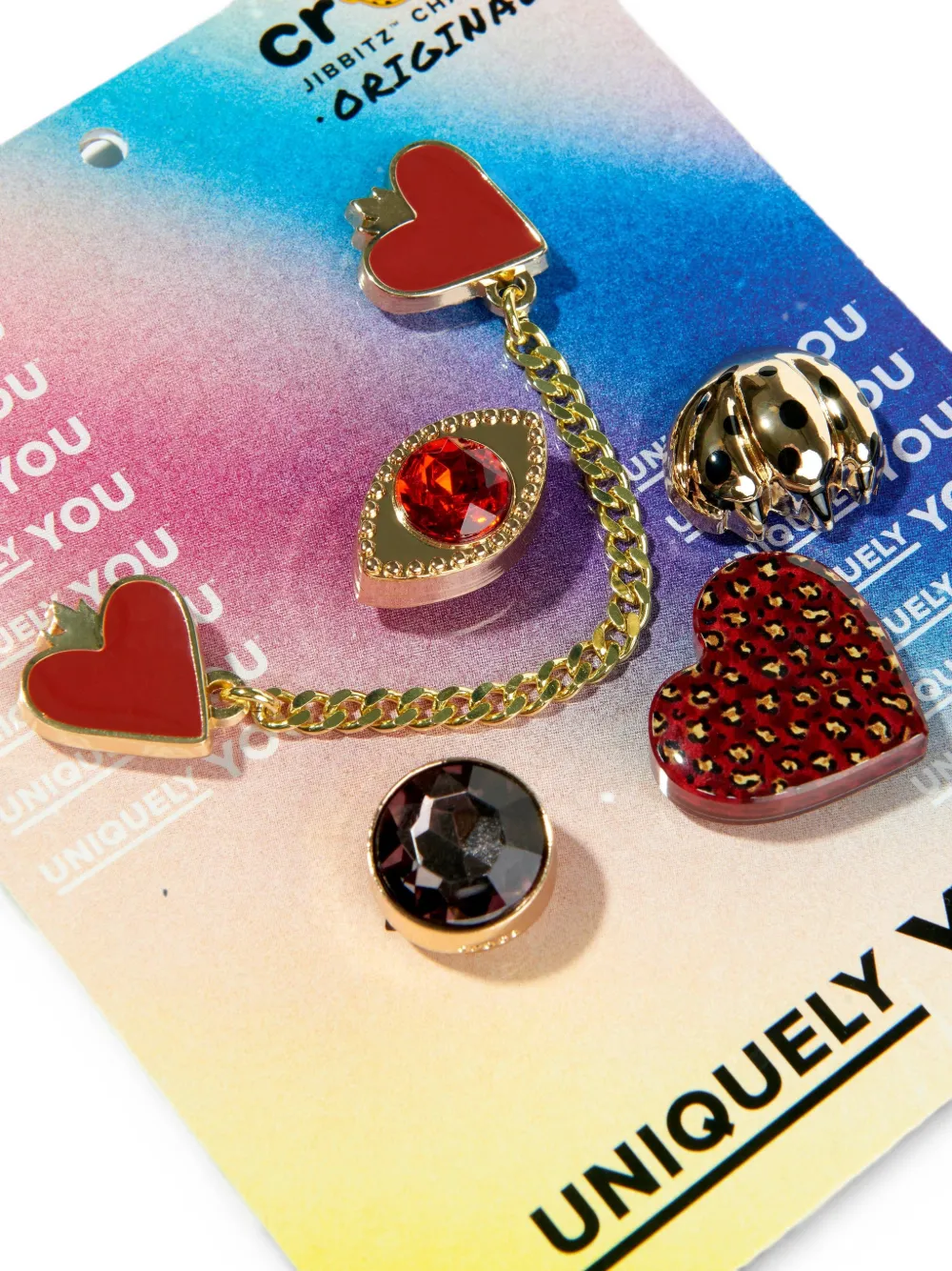 Crocs Kids Jibbitz™ heart-motif shoe charms (set of five) Goud