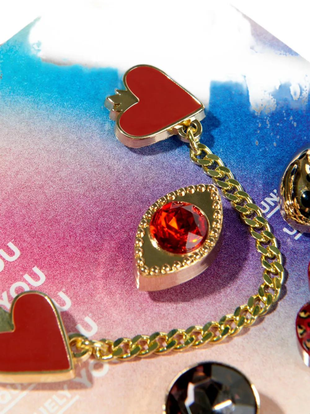 Crocs Kids Jibbitz™ heart-motif shoe charms (set of five) Goud