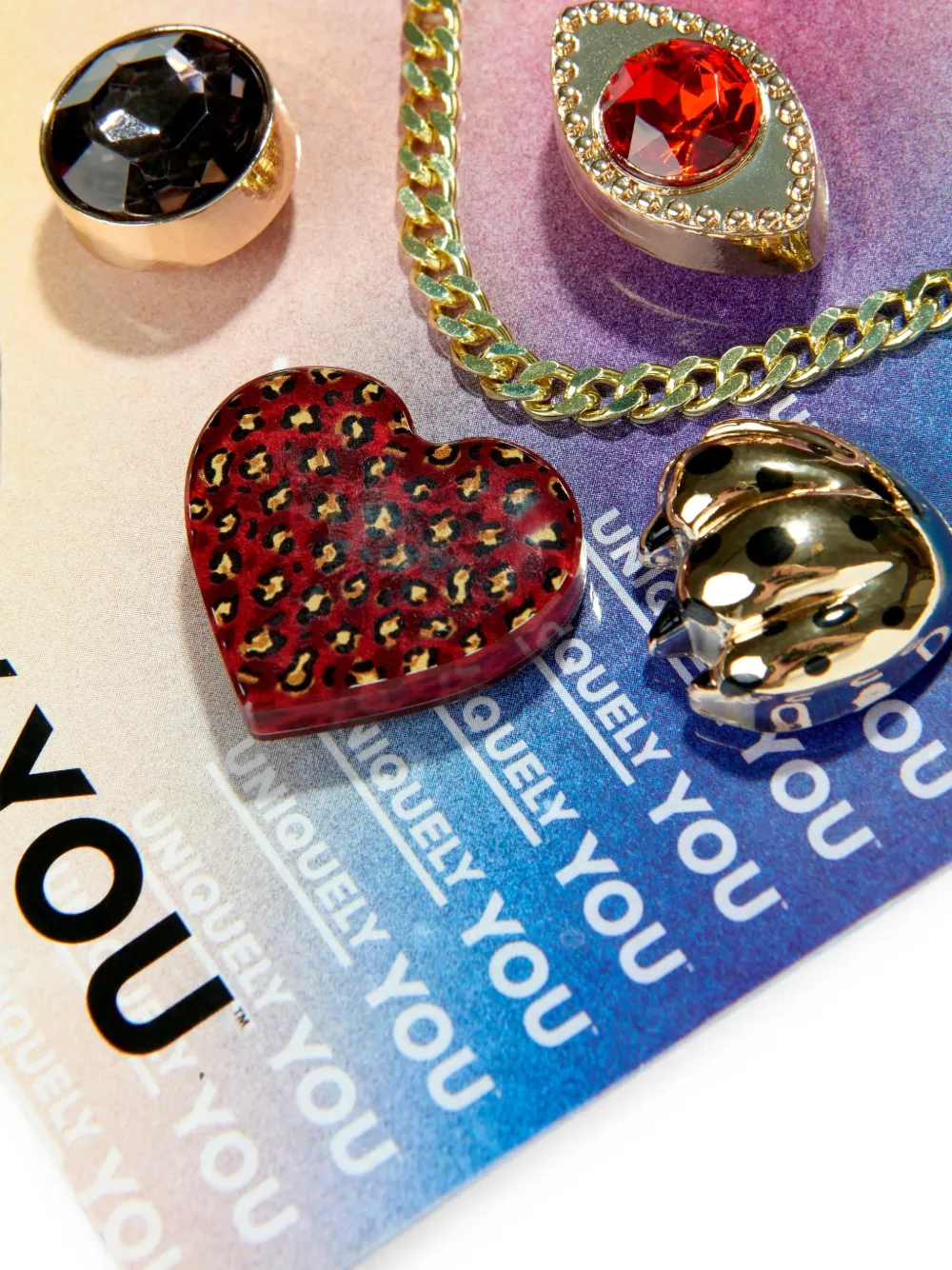 Crocs Kids Jibbitz™ heart-motif shoe charms (set of five) Goud