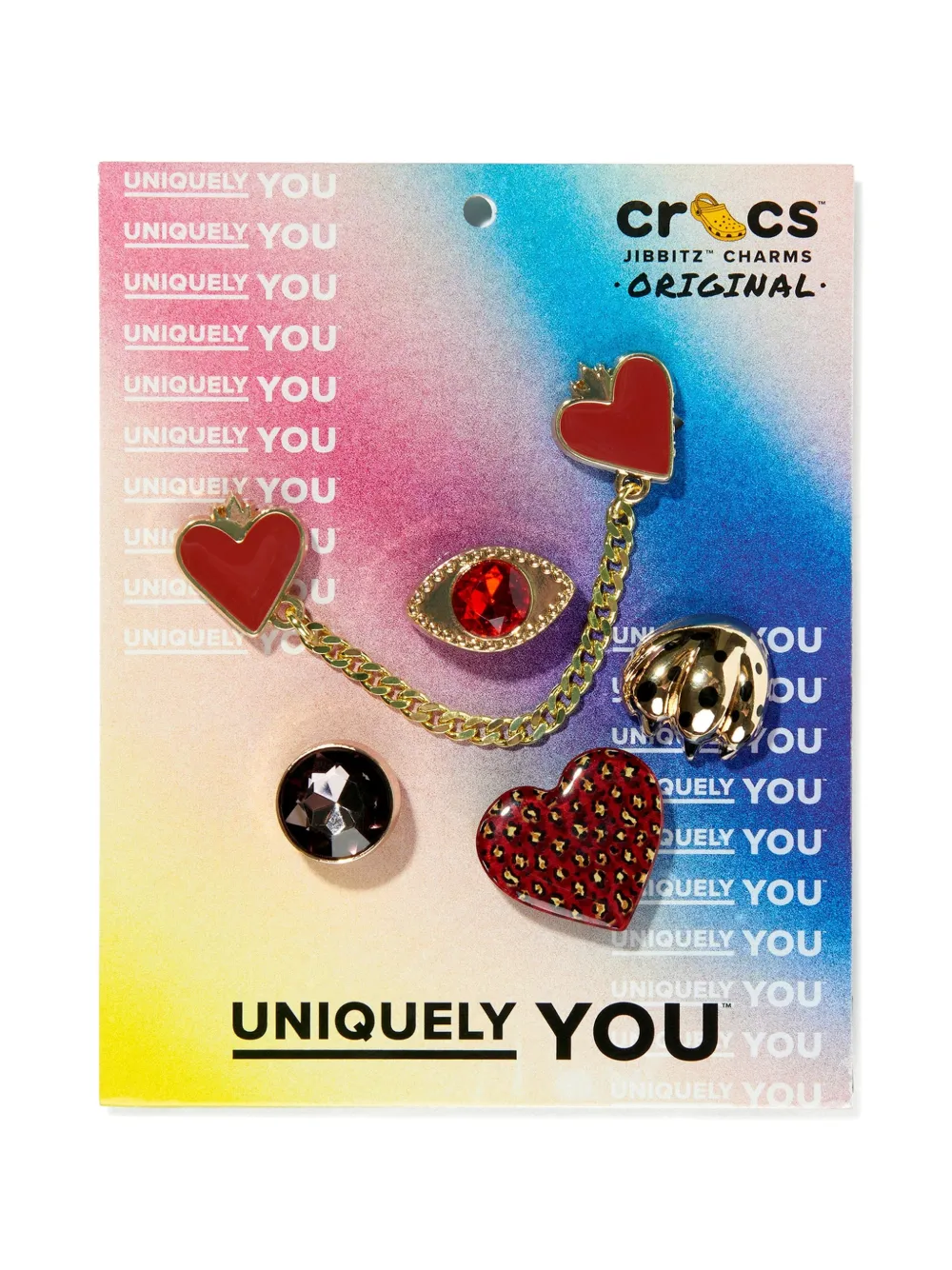 Crocs Kids Jibbitz™ heart-motif shoe charms (set of five) - Gold