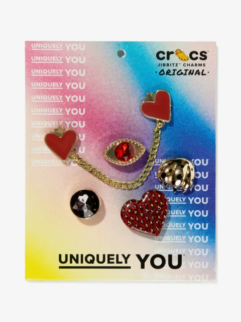 Crocs Kids Jibbitz™ heart-motif shoe charms (set of five)