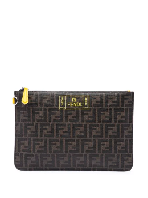 Fendi Pre-Owned 2010-2026 Zucca Coated Canvas Roma Amor Zip Pouch clutch bag