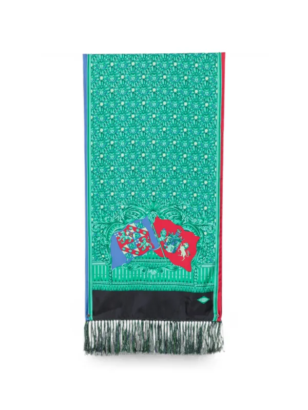 Versace Pre-owned 2000s Medusa-head Flag-print Scarf in Green