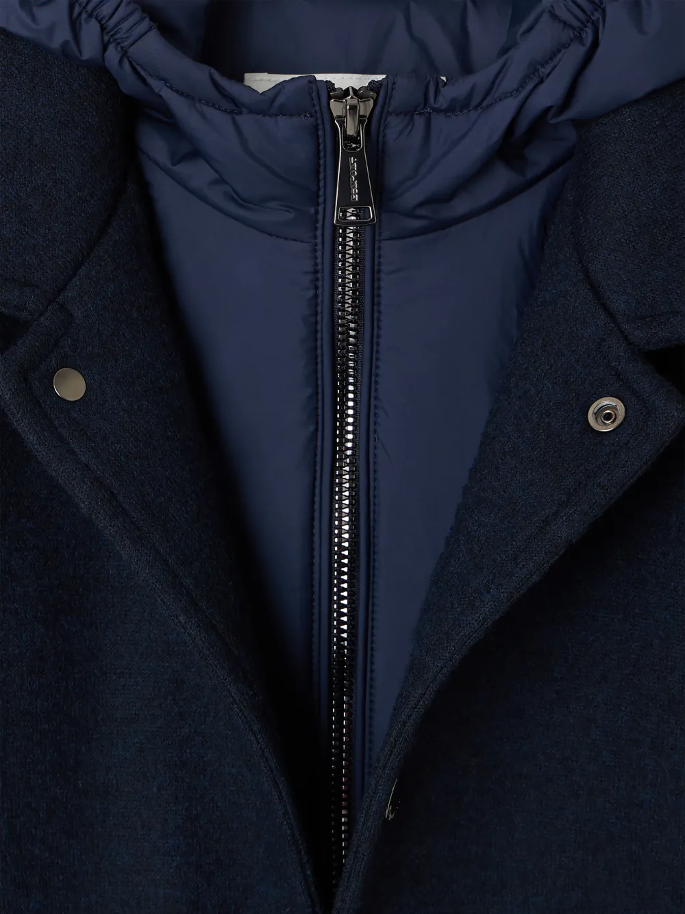 Bonpoint Jas met capuchon en opgestikt detail Blauw
