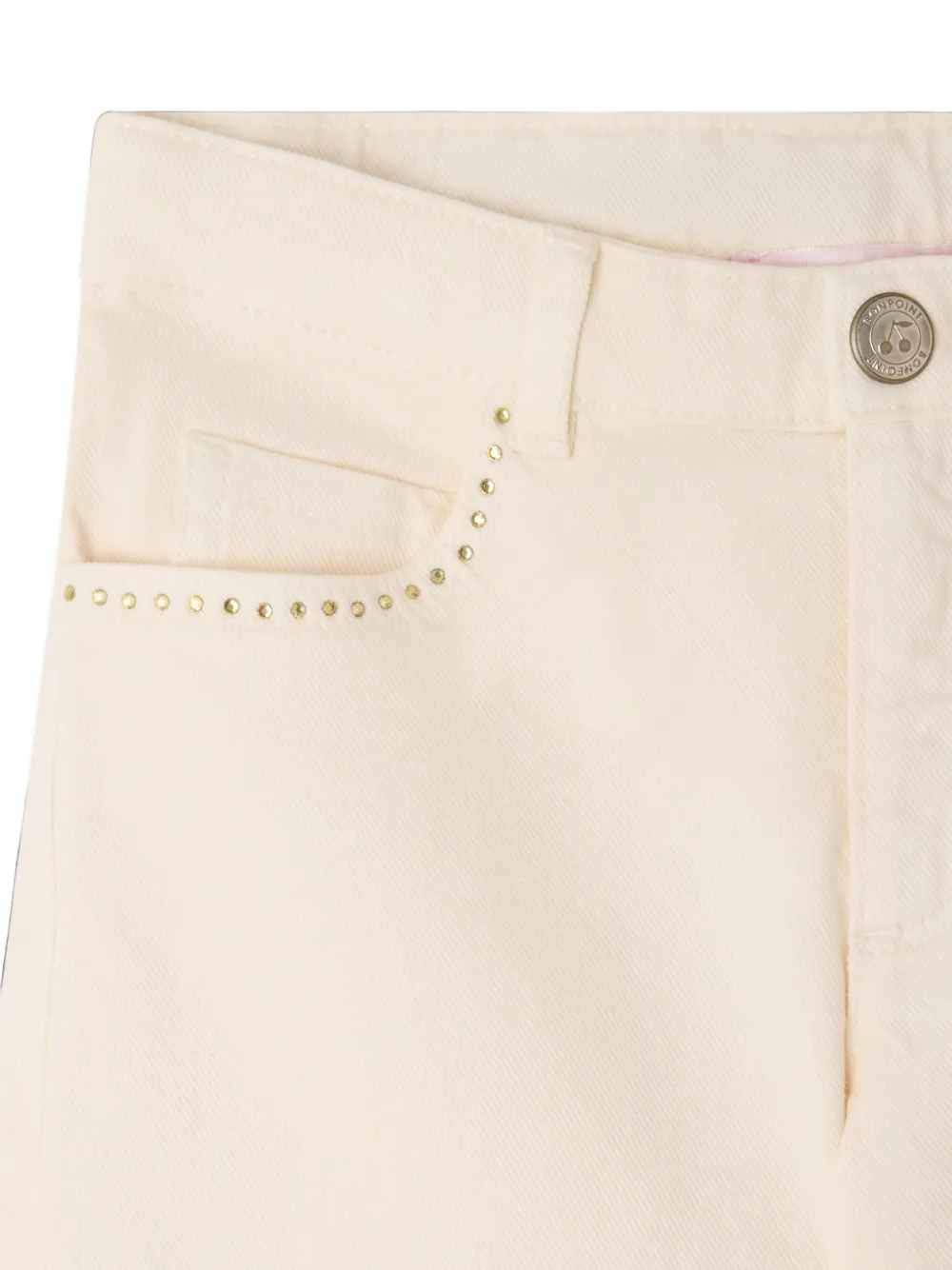 Bonpoint Jayjay jeans verfraaid met kristallen Beige