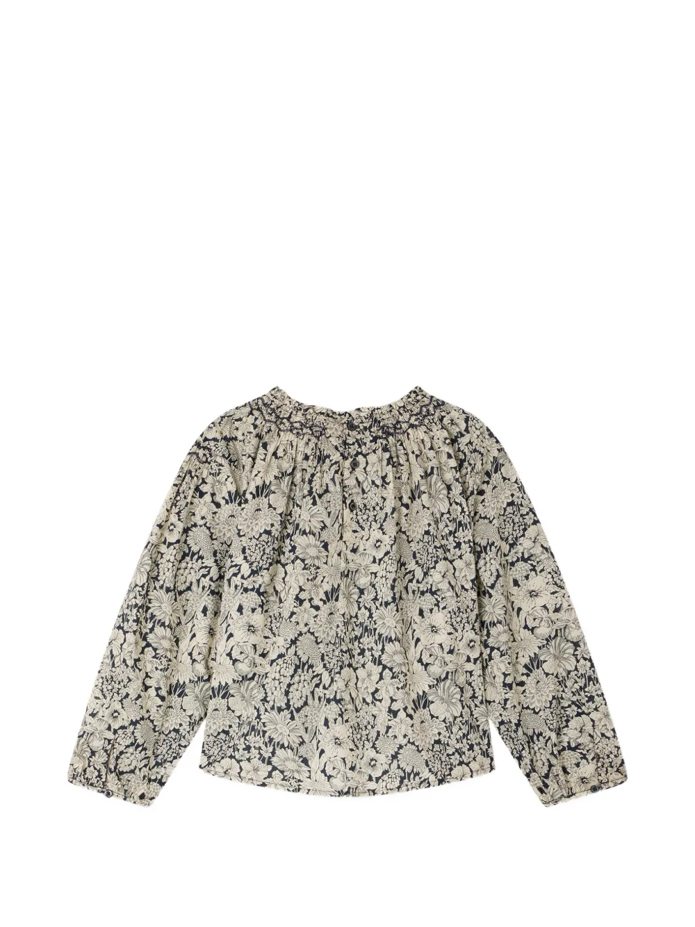 Bonpoint Blandine gesmockte shirt met bloemenprint Beige