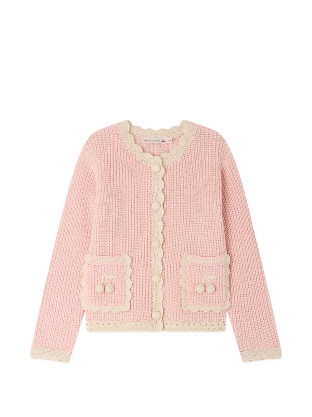 Bonpoint Marlys scallop-trim cardigan - Rosa