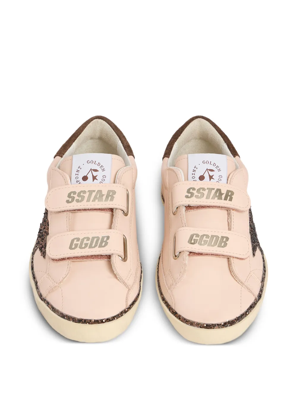 Bonpoint x Golden Goose Oldschool glitter-star touch-strap sneakers Roze