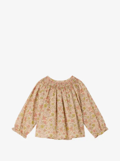 Bonpoint floral-print smocked blouse