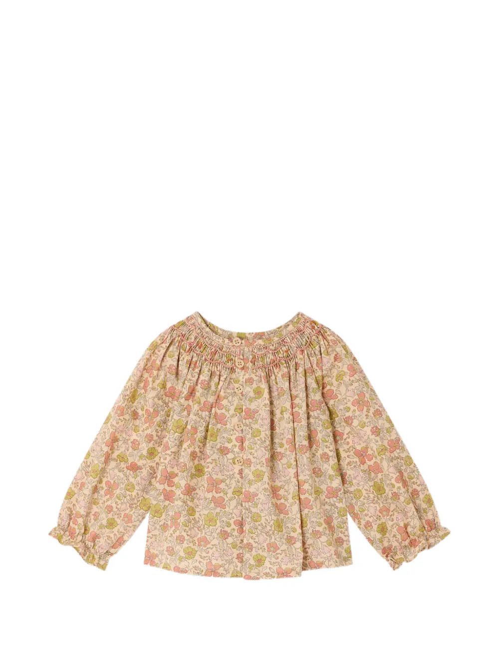 Bonpoint Griotte shirt met bloemenprint Beige